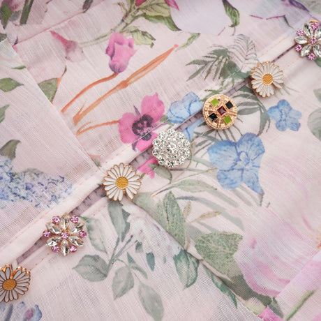 Aurohaya Fabienne light-pink floral-print mini dress