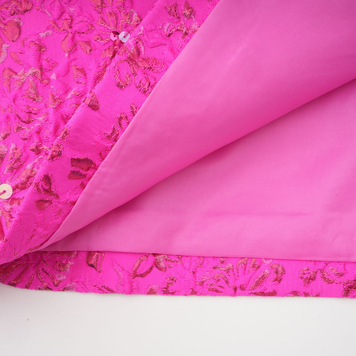 Aurohaya Celestia Floral-Appliqué Embellished Mini Dress in Pink
