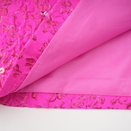 Aurohaya Celestia Floral-Appliqué Embellished Mini Dress in Pink