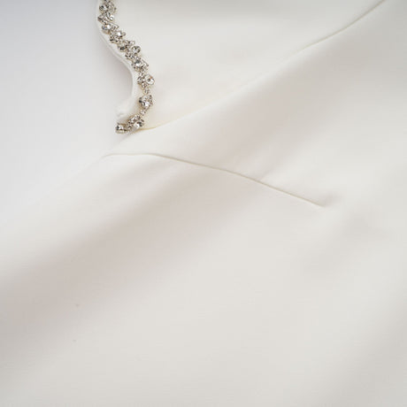 Aurohaya Bérénice white crystal-embellished mini dress