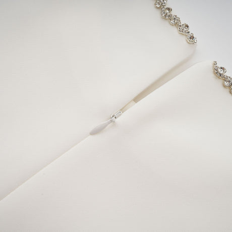 Aurohaya Bérénice white crystal-embellished mini dress