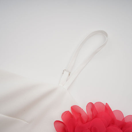 Aurohaya Véronique white 3d-petal sleeveless mini dress