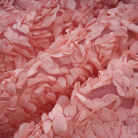Aurohaya Rachel Pink 3D Petal Tulle Mini Dress