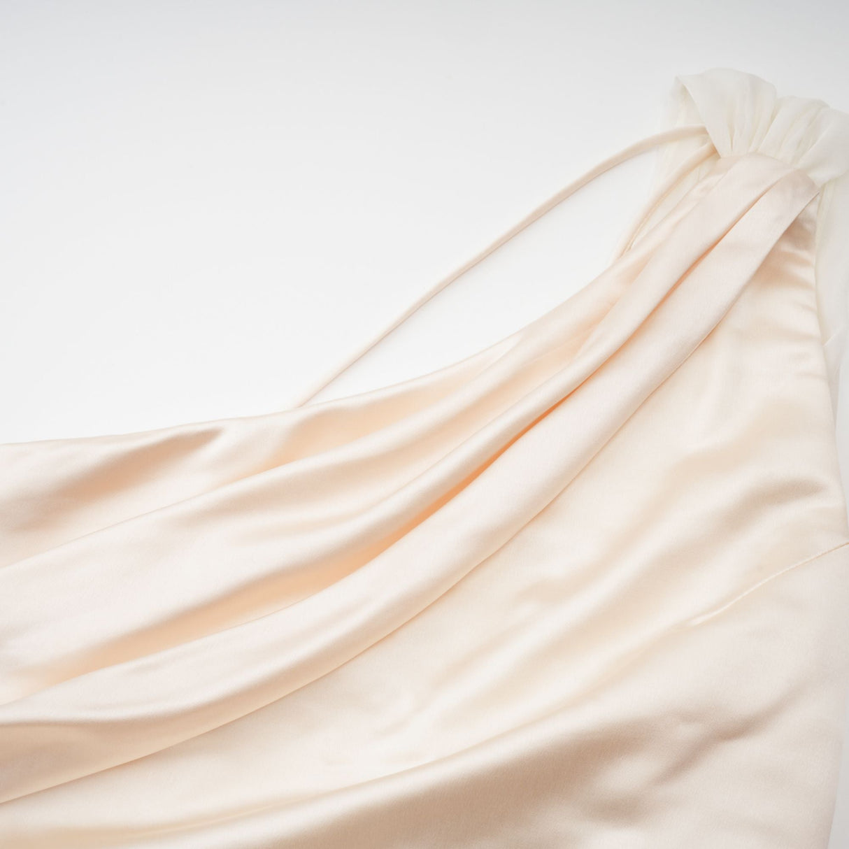Aurohaya Thérèse neutral scarf-design satin maxi dress