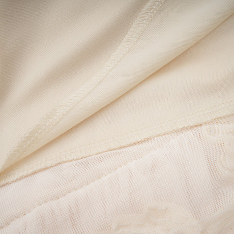 Aurohaya Théoline Neutral Asymmetrical Ruffled Floral Midi Dress
