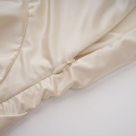 Aurohaya Vilhelmiina Cream White Halterneck Shirred Maxi Dress