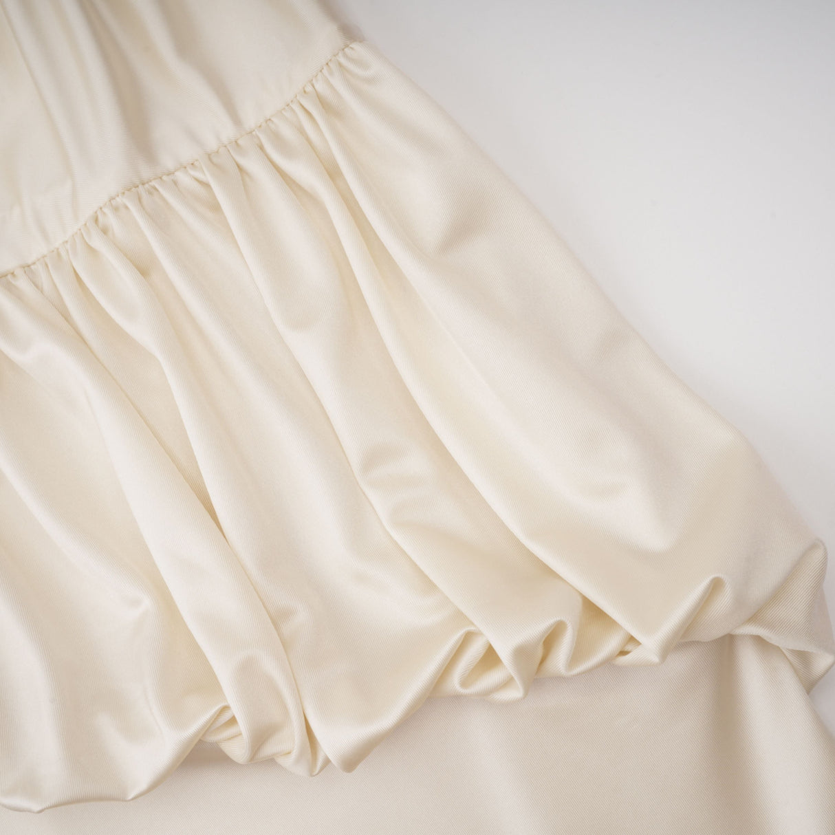 Aurohaya Vilhelmiina Cream White Halterneck Shirred Maxi Dress
