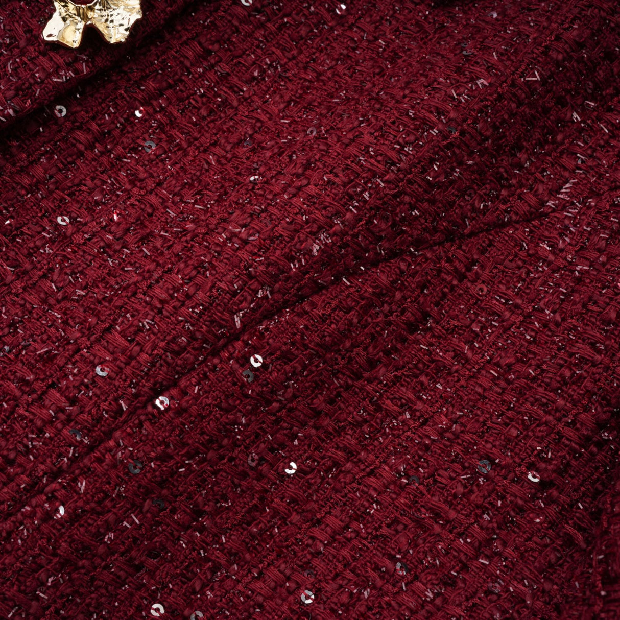 Aurohaya Ancora Red Embellished Tweed Mini Dress