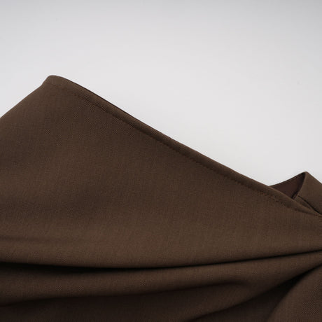 Aurohaya Francesca Brown Asymmetrical Gathered Mini Dress