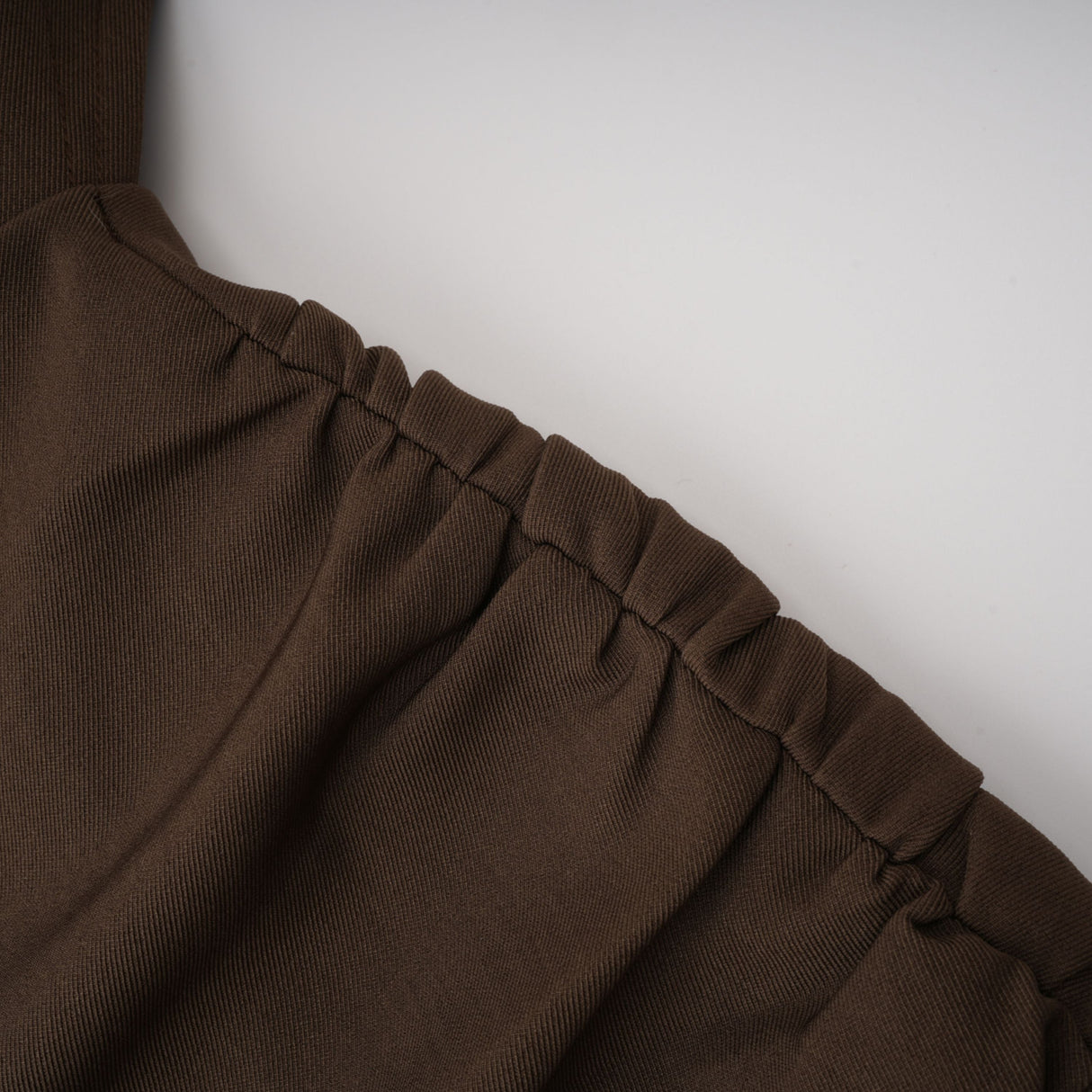 Aurohaya Francesca Brown Asymmetrical Gathered Mini Dress