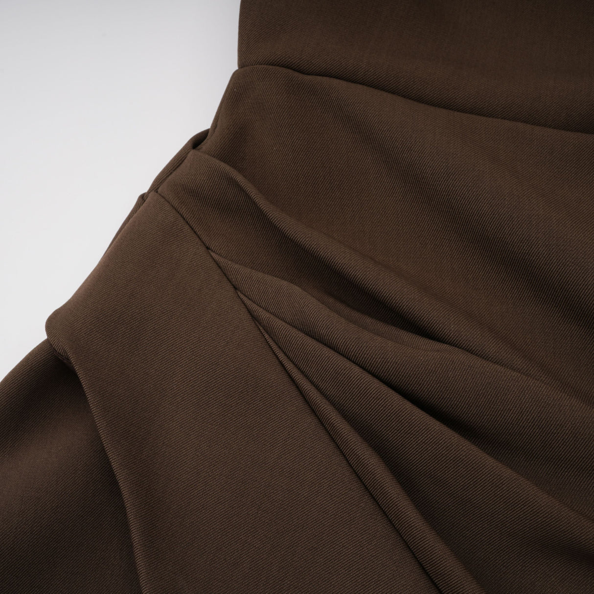 Aurohaya Francesca Brown Asymmetrical Gathered Mini Dress