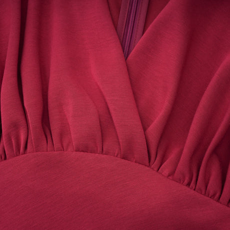Aurohaya Margot Red Scarf Design Ruched Maxi Gown