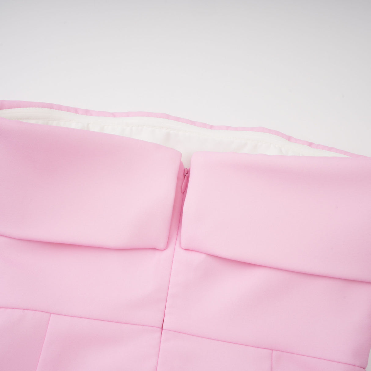 Aurohaya Laetitia Pink Pleated Train Ruched Maxi Dress