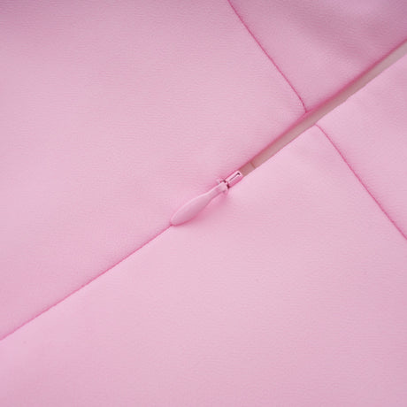 Aurohaya Laetitia Pink Pleated Train Ruched Maxi Dress