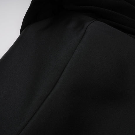 Aurohaya Ainara Black Off Shoulder Polished Midi Dress