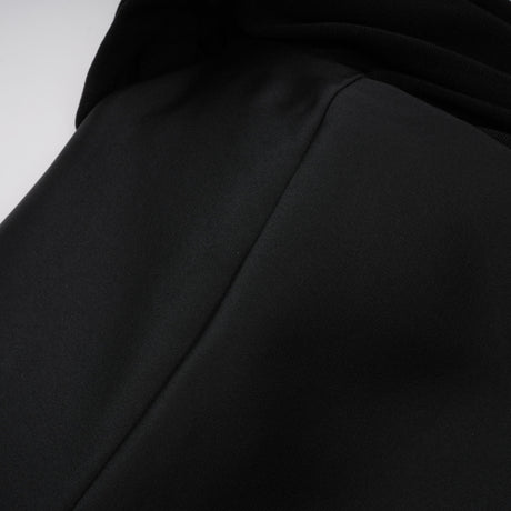 Aurohaya Anaïs Black Off Shoulder Polished Midi Dress