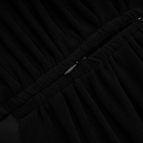 Aurohaya Ainara Black Off Shoulder Polished Midi Dress
