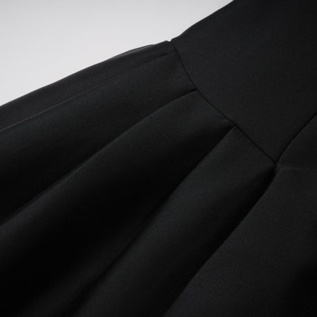 Aurohaya Anaïs Black Off Shoulder Polished Midi Dress