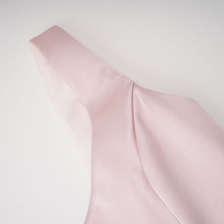 Aurohaya Fiona Pink Satin Square Neck Maxi Dress