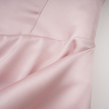 Aurohaya Fiona Pink Satin Square Neck Maxi Dress