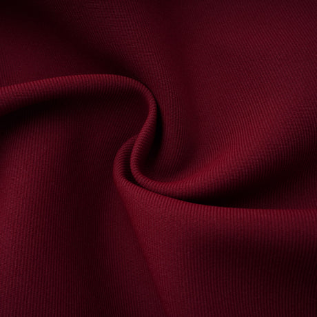 Aurohaya Valeria Burgundy Stand Collar Long Sleeve Mini Dress