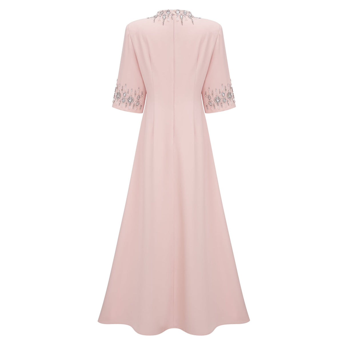Aurohaya Klaudia Pink Embellished Corset Maxi Dress