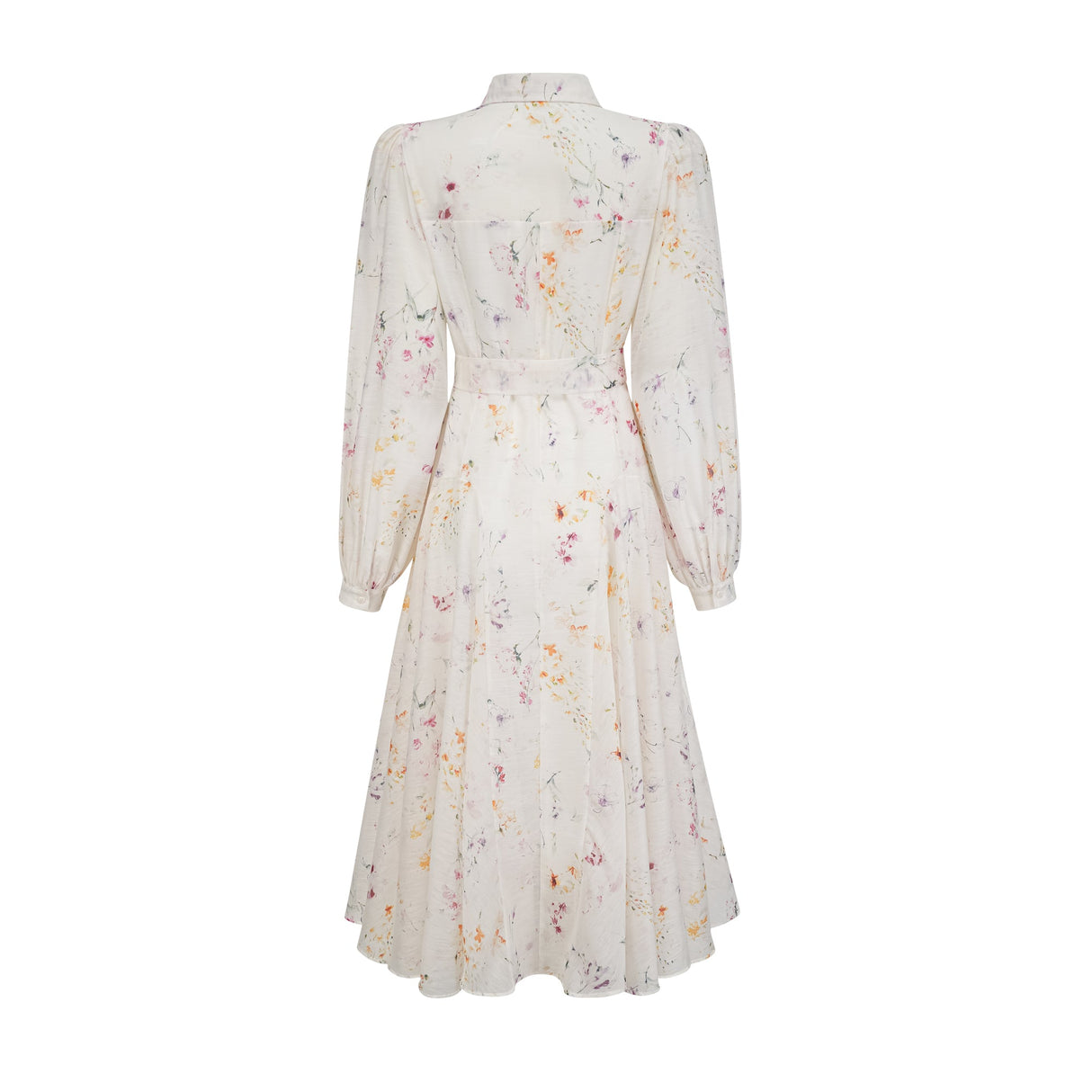 Aurohaya Zoé white floral-print tied midi dress