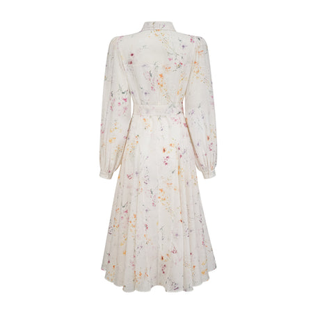 Aurohaya Zoé white floral-print tied midi dress