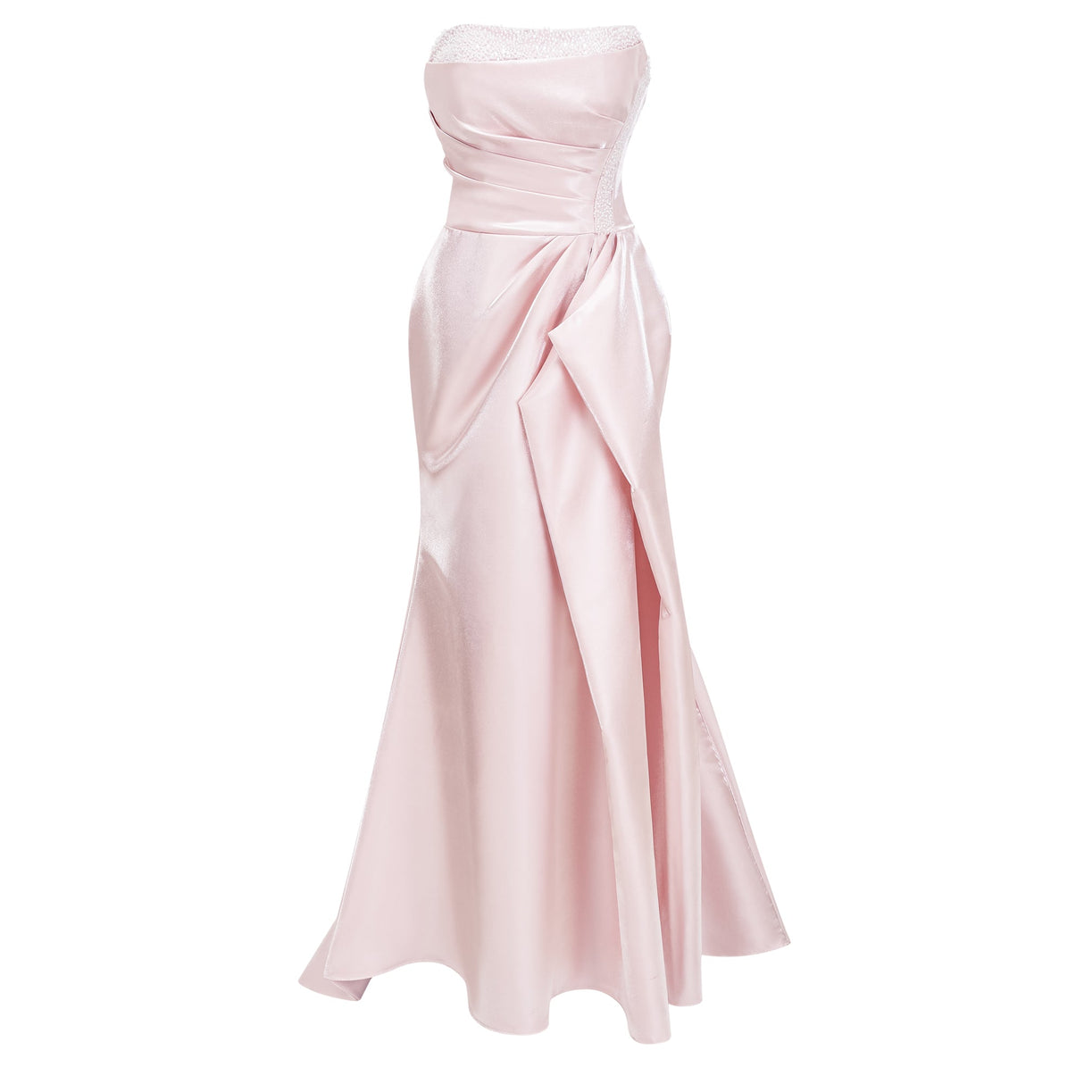 Aurohaya Charlotte Pink Off Shoulder Ruched Maxi Dress