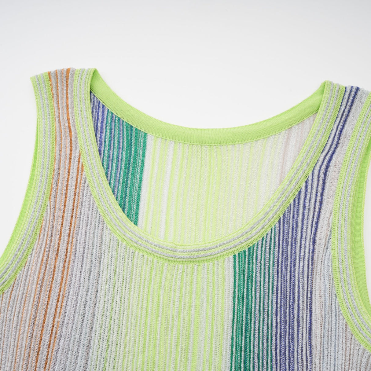 Aurohaya Amaryllis Green Sequin Striped Knit Mini Dress