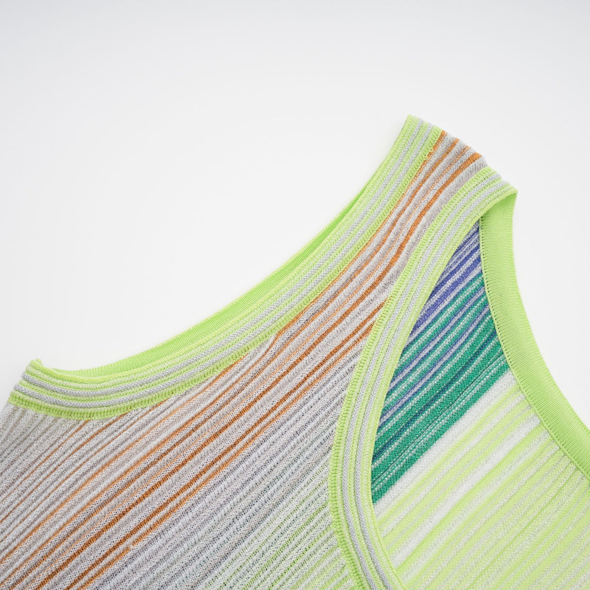 Aurohaya Amaryllis Green Sequin Striped Knit Mini Dress