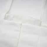 Aurélie white halterneck ruffled mini dress