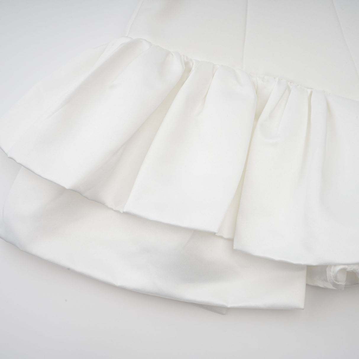 Aurohaya Aurélie white halterneck ruffled mini dress