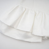 Aurélie white halterneck ruffled mini dress