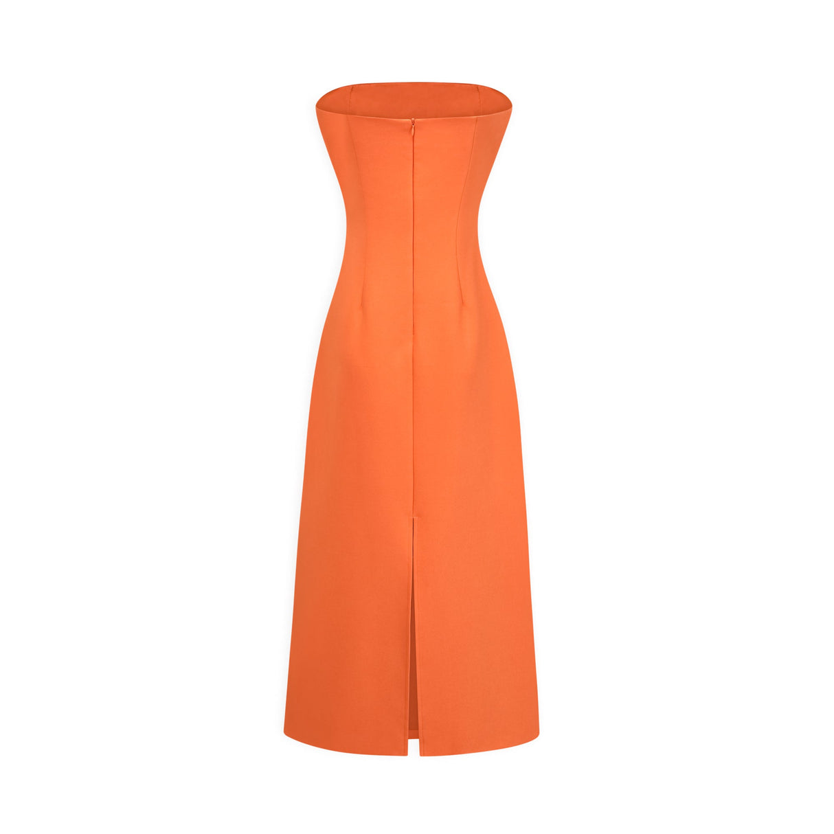 Aurohaya Irène Sequin Embroidered Off-Shoulder Midi Dress in Orange
