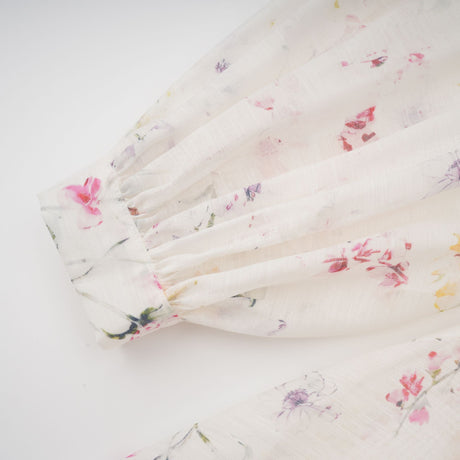 Aurohaya Zoé white floral-print tied midi dress