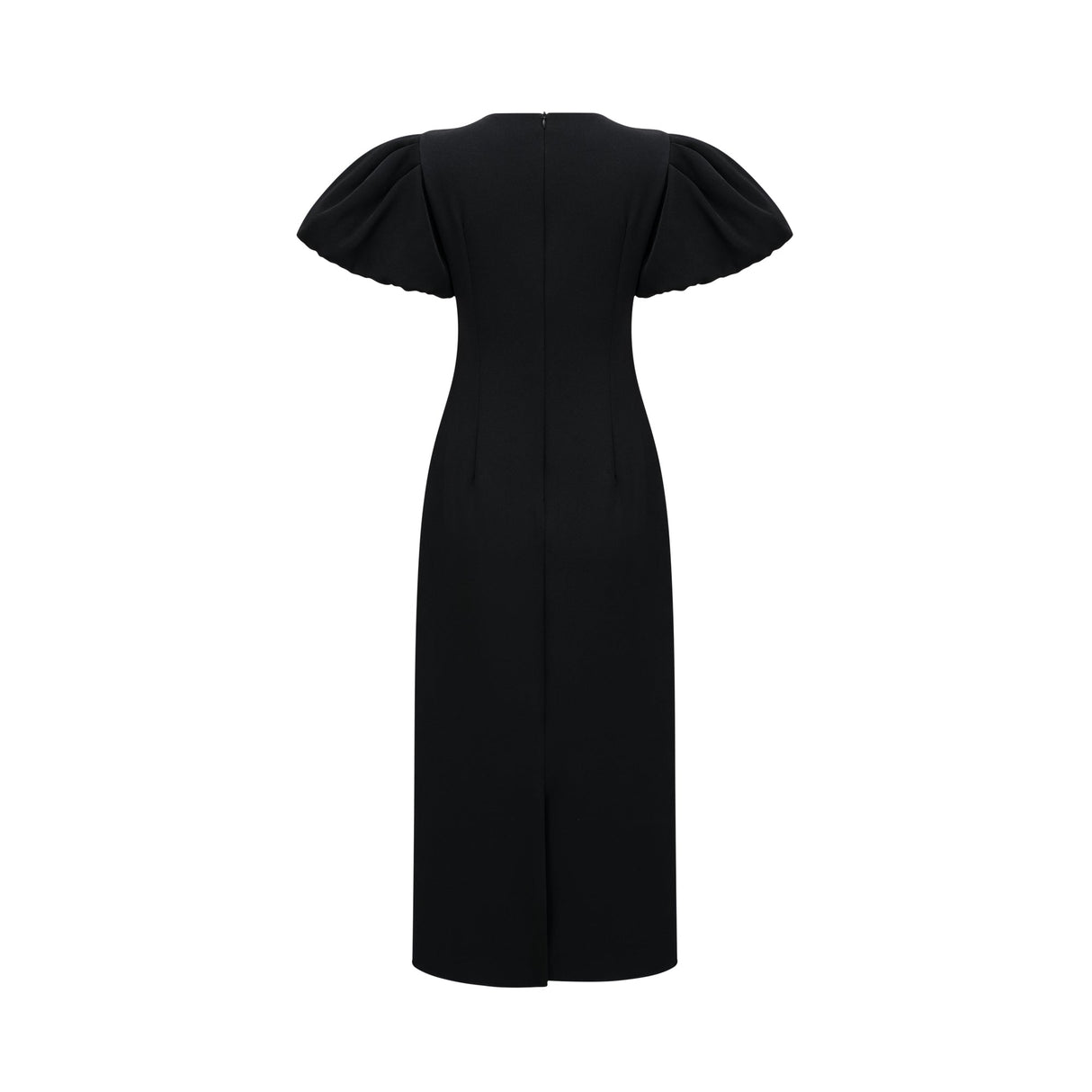 Aurohaya Irène sequined floral-embroidered midi dress in Black
