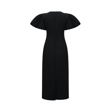 Aurohaya Irène sequined floral-embroidered midi dress in Black