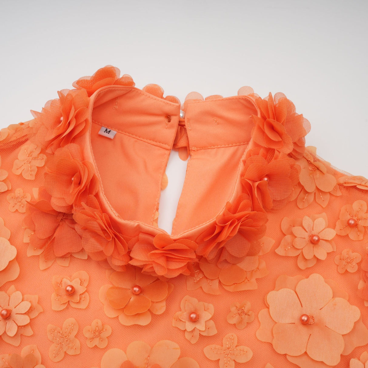 Aurohaya Orphée orange faux-flower mini dress