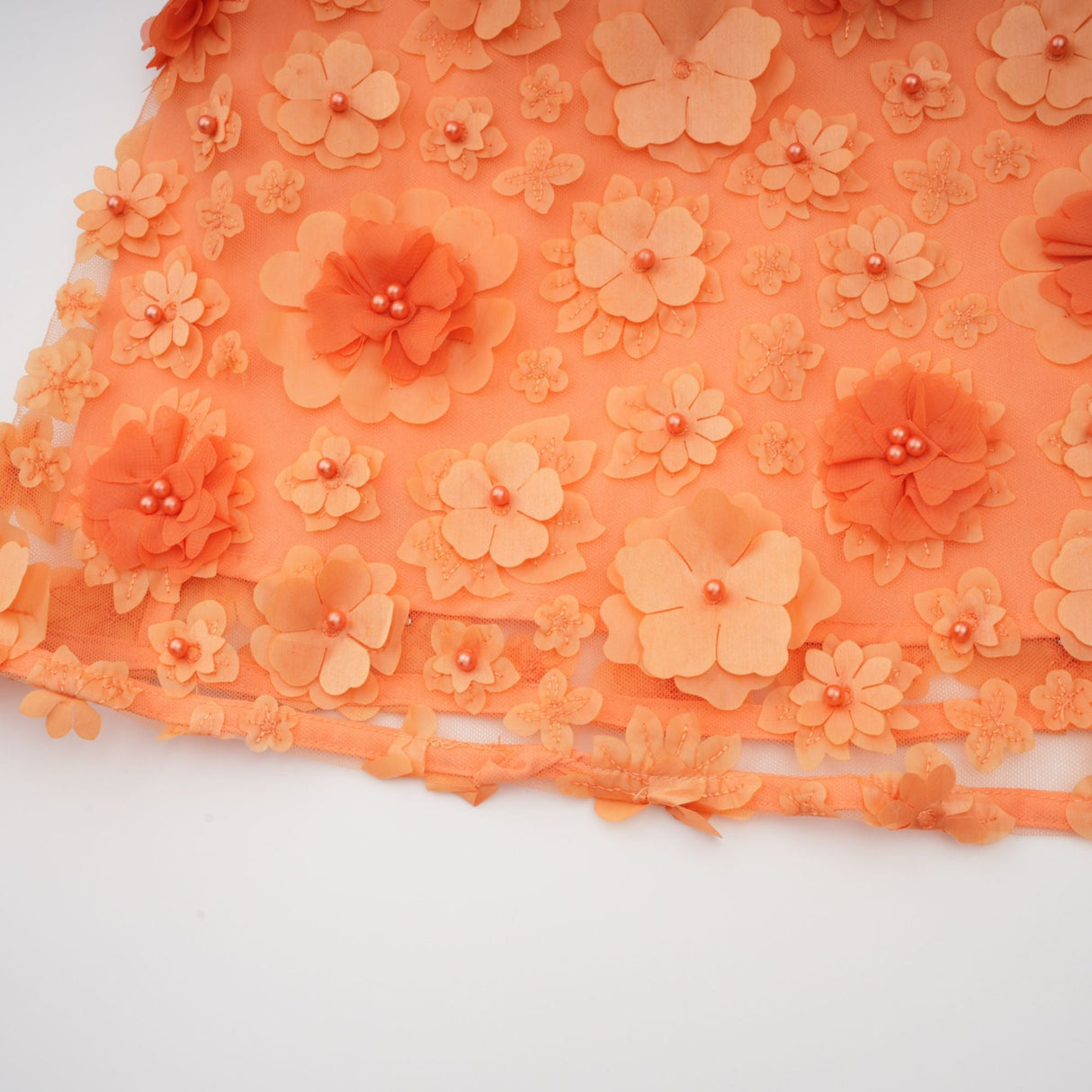 Aurohaya Orphée orange faux-flower mini dress