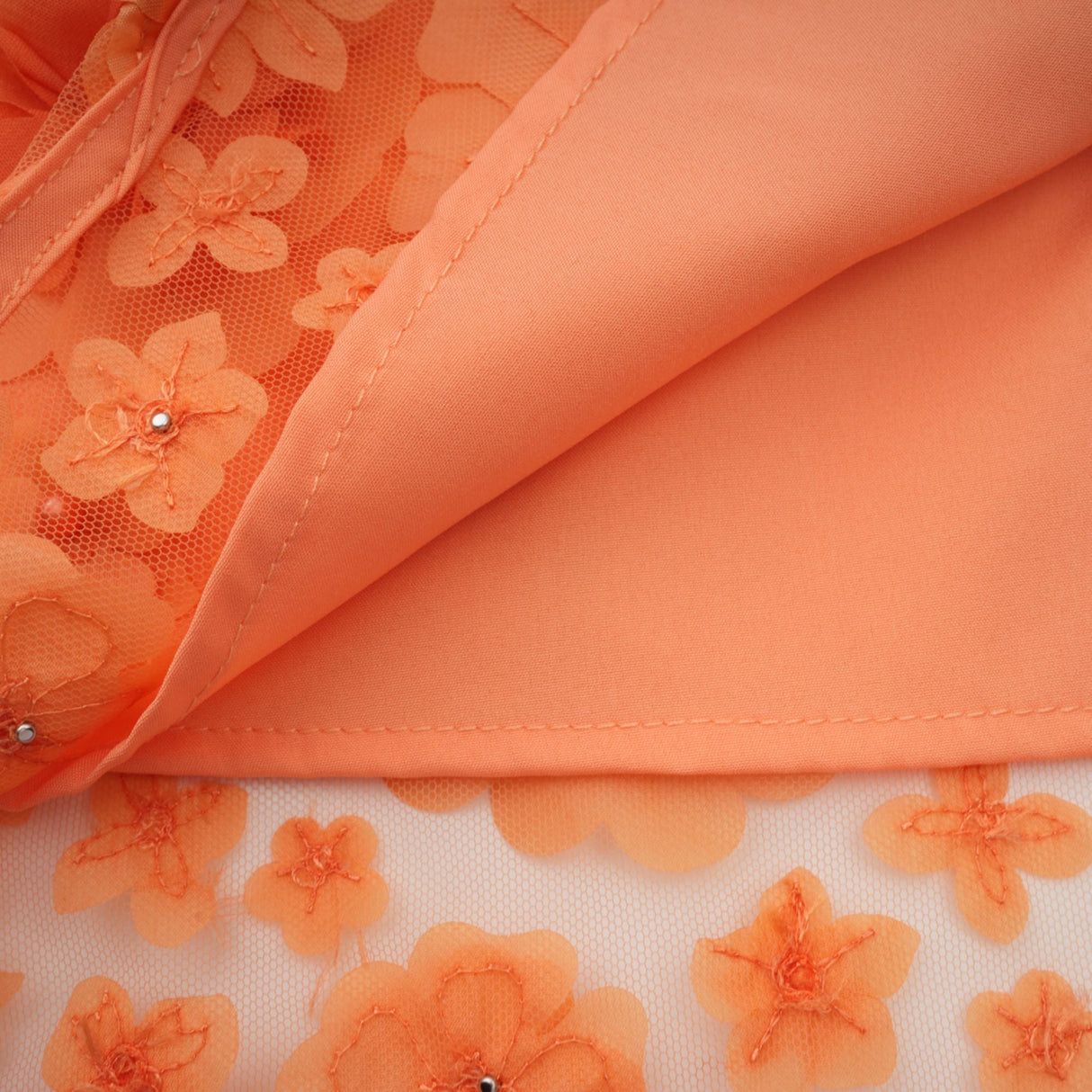 Aurohaya Orphée orange faux-flower mini dress