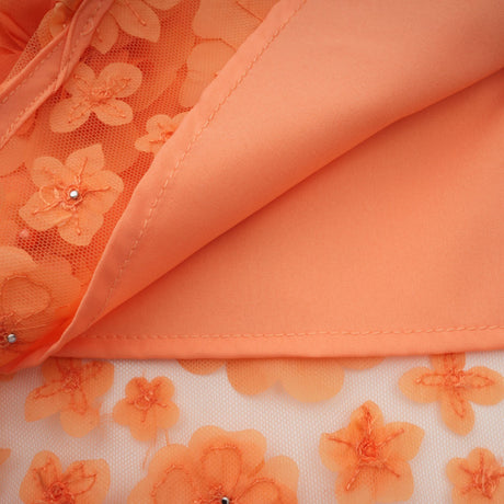 Aurohaya Orphée orange faux-flower mini dress