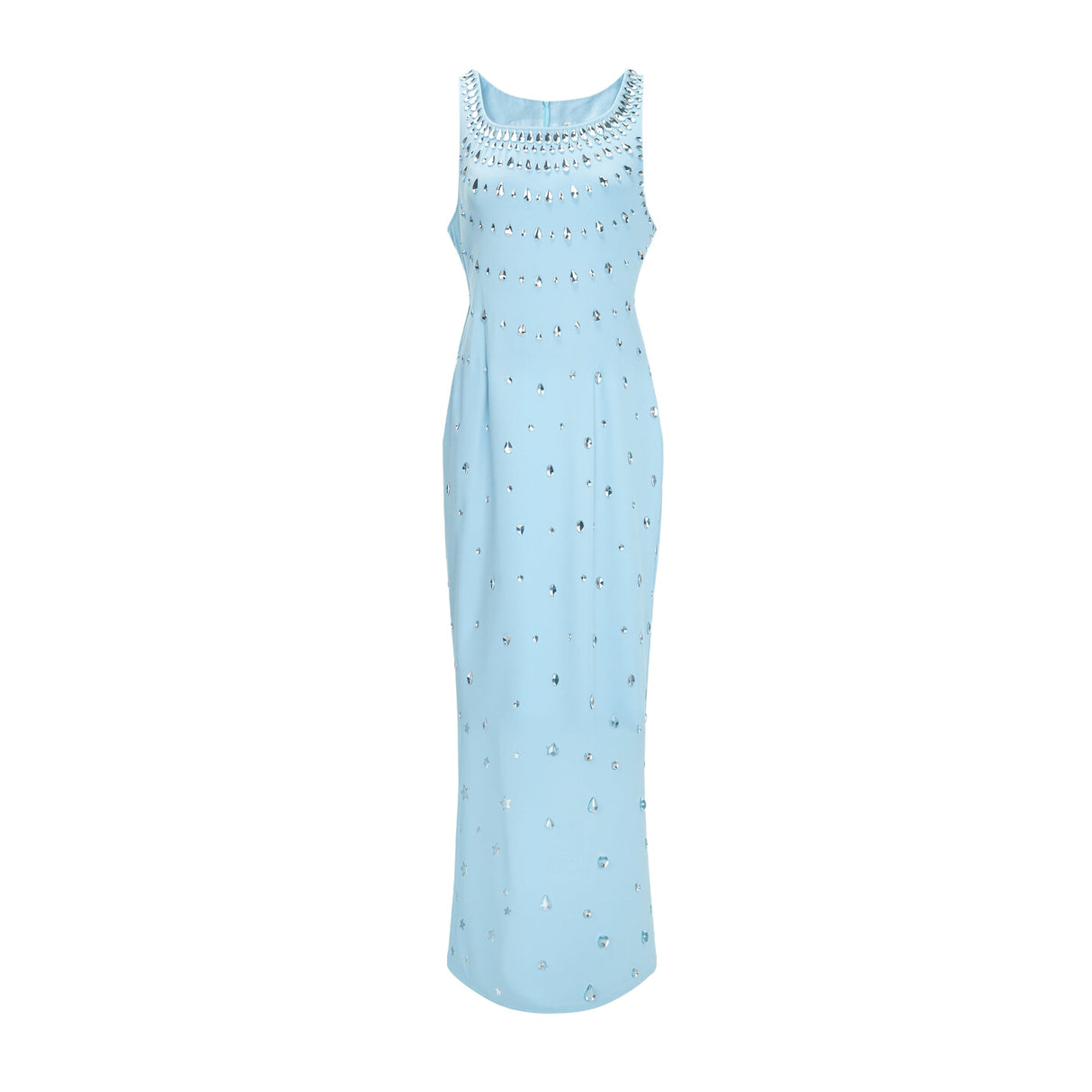 Aurohaya Meris Blue Crystal Embellished Maxi Gown