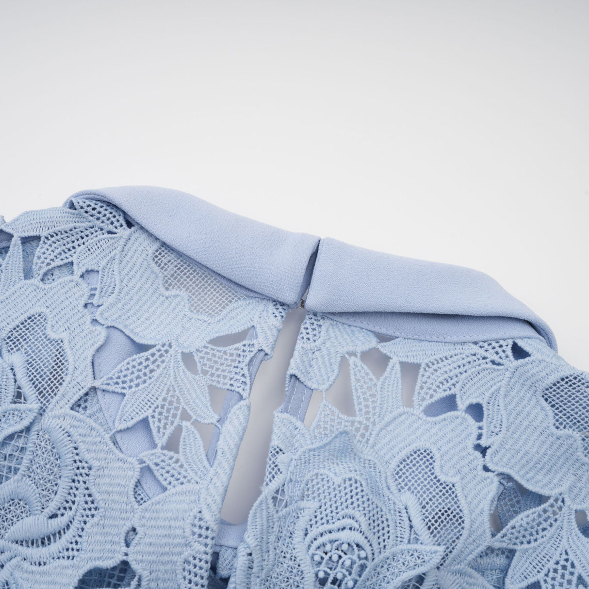 Aurohaya Aurore Blue Floral Appliqué Lace Midi Dress