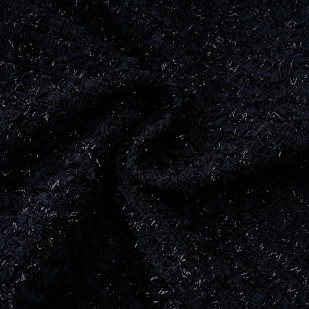 Aurohaya Fiona Navy Blue Embellished Tweed Mini Dress