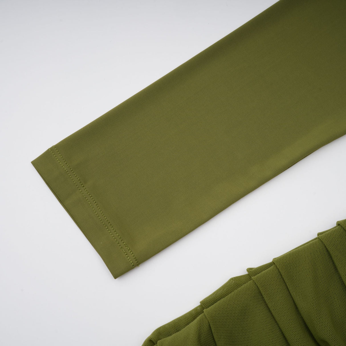 Aurohaya Arlette Green Asymmetrical Ruched Maxi Dress