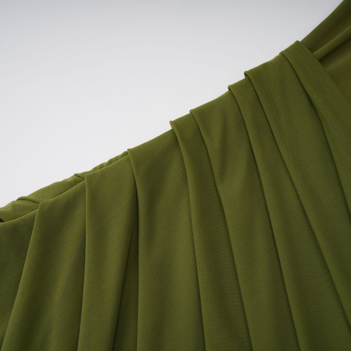 Aurohaya Arlette Green Asymmetrical Ruched Maxi Dress