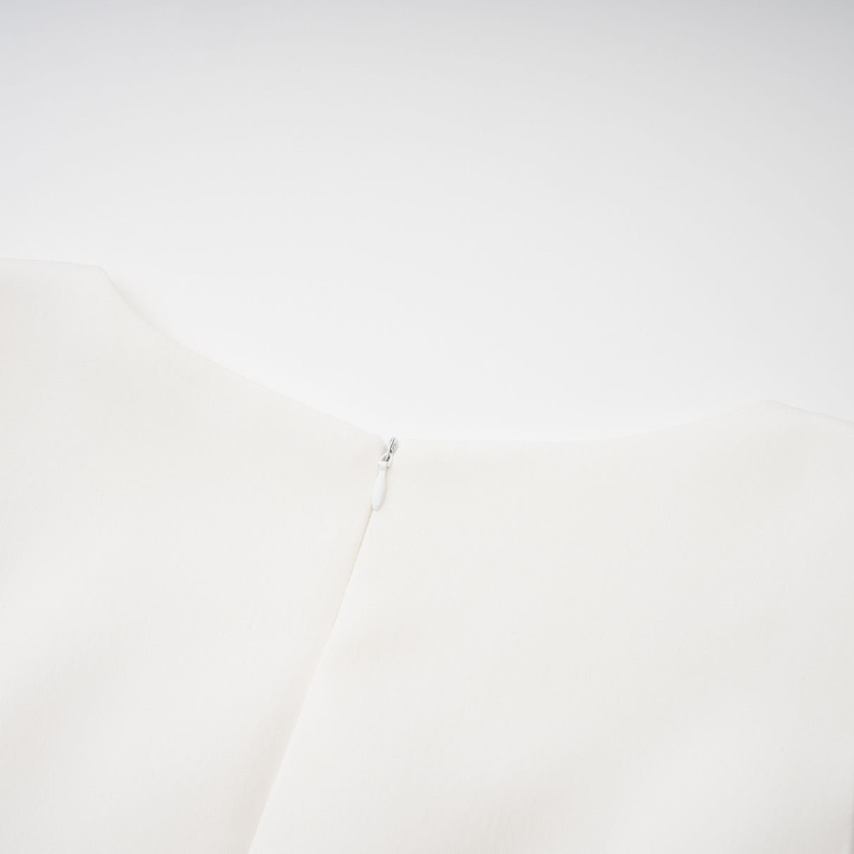 Aurohaya Kristveig White Cape Design Structured Mini Dress