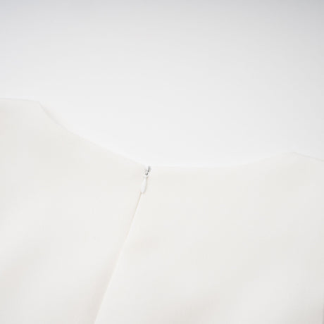 Aurohaya Kristveig White Cape Design Structured Mini Dress