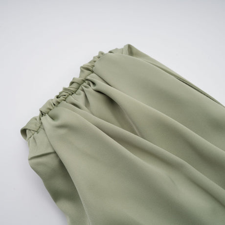 Aurohaya Benedetta Green One Shoulder Satin Maxi Dress